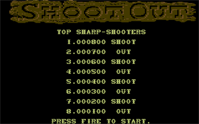 Shoot-Out - Screenshot - High Scores Image