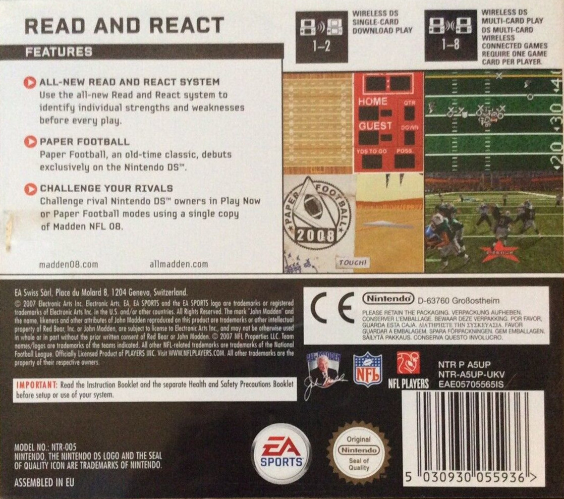 Madden NFL 08 (Nintendo DS, 2008)