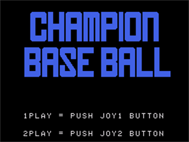 Champion Baseball - Screenshot - Game Title Image