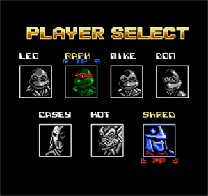 Teenage Mutant Ninja Turtles: Tournament Fighters - Screenshot - Game Select Image