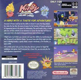 Kirby: Nightmare in Dream Land - Box - Back Image