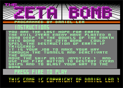 The Zeta Bomb - Screenshot - Game Title Image