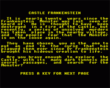 Castle Frankenstein - Screenshot - Game Title Image
