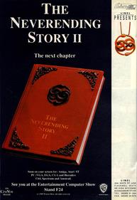 The Neverending Story II: The Arcade Game - Advertisement Flyer - Front Image