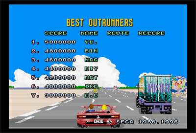 Sega Ages: OutRun - Screenshot - High Scores Image
