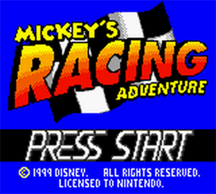 Mickey's Racing Adventure - Screenshot - Game Title Image
