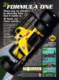 Formula One - Advertisement Flyer - Front Image
