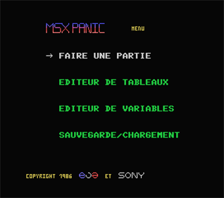 MSX Panic - Screenshot - Game Select Image