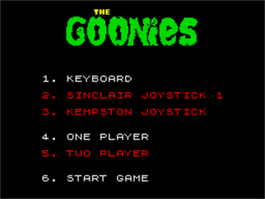 The Goonies - Screenshot - Game Select Image