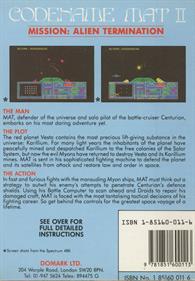 Codename Mat II - Box - Back Image