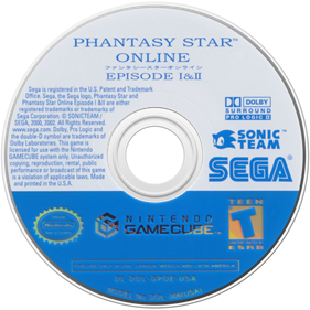Phantasy Star Online: Episode I & II - Disc Image