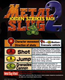 Metal Slug 2 - Arcade - Controls Information Image