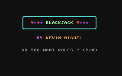 Blackjack (Kevin Miguel) - Screenshot - Game Title Image