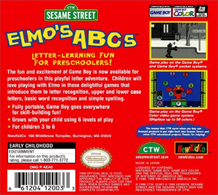 Sesame Street: Elmo's ABCs - Box - Back Image