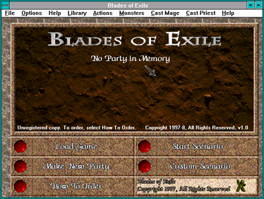 Blades of Exile - Screenshot - Game Title Image