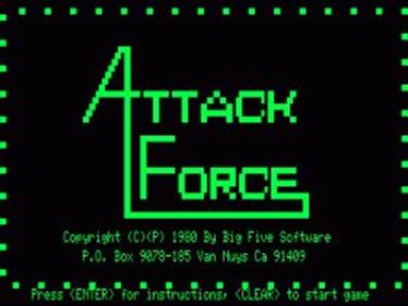 Attack Force - Screenshot - Game Title Image