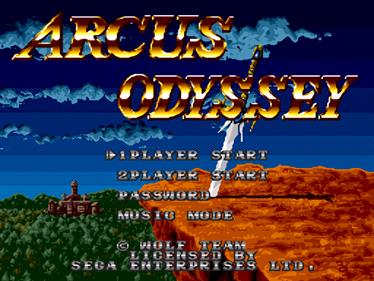 Arcus Odyssey - Screenshot - Game Title Image
