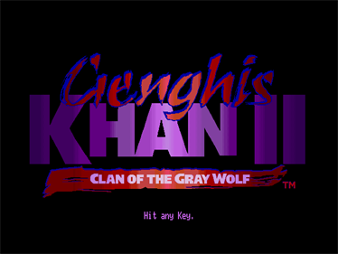 Genghis Khan II: Clan of the Gray Wolf - Screenshot - Game Title Image