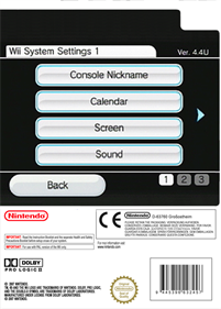 Wii Menu (Channel) - Box - Back Image