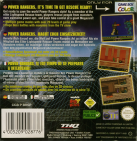 Power Rangers: Lightspeed Rescue - Box - Back Image