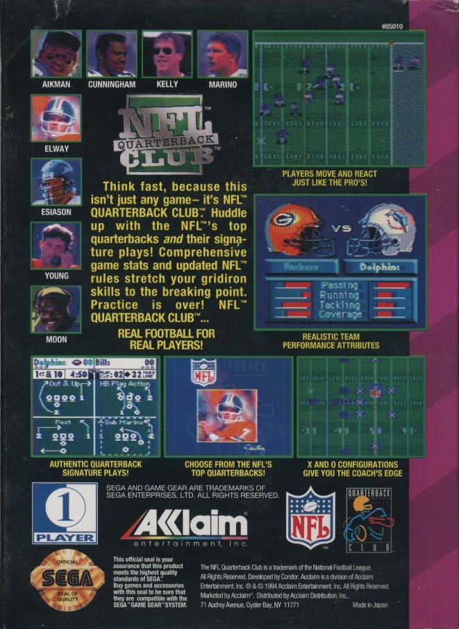 NFL Quarterback Club Details LaunchBox Games Database