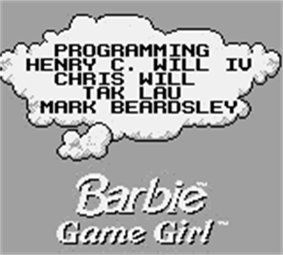 Barbie: Game Girl - Screenshot - Game Title Image
