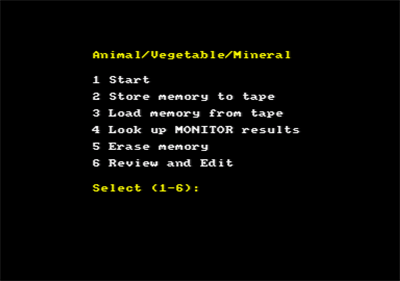 Animal Vegetable Mineral - Screenshot - Game Select Image