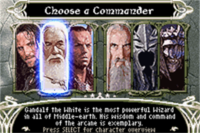 The Lord of the Rings: The Third Age - Screenshot - Game Select Image