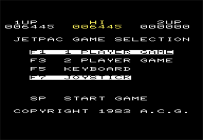 JetPac - Screenshot - Game Select Image