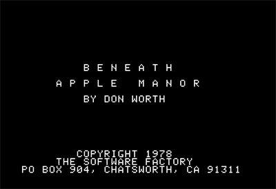 Beneath Apple Manor - Screenshot - Game Title Image