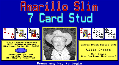 Amarillo Slim's 7 Card Stud - Screenshot - Game Title Image