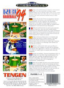 R.B.I. Baseball '94 - Box - Back Image