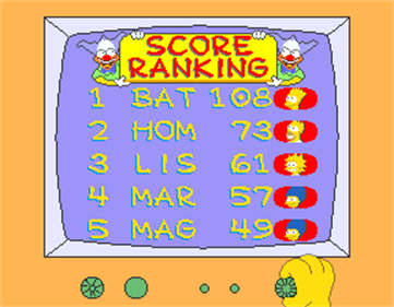 The Simpsons  - Screenshot - High Scores Image