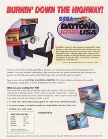 Daytona USA: Special Edition - Box - Back Image