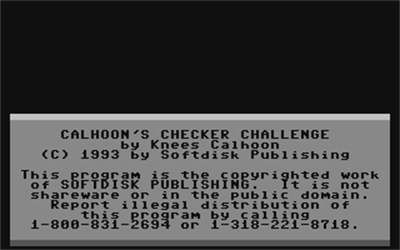 Calhoon's Checker Challenge - Screenshot - Game Title Image
