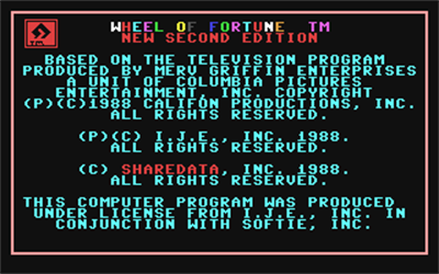 Wheel of Fortune: New Second Edition - Screenshot - Game Title Image