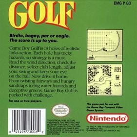 Golf - Box - Back Image