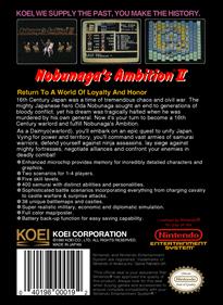 Nobunaga's Ambition II - Box - Back Image