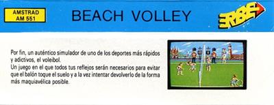 Beach Volley - Box - Back Image