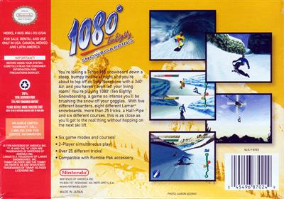 1080° Snowboarding - Box - Back Image