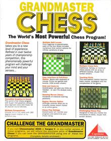 Grandmaster Chess - Box - Back Image