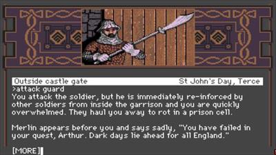 Arthur: The Quest for Excalibur - Screenshot - Game Over Image