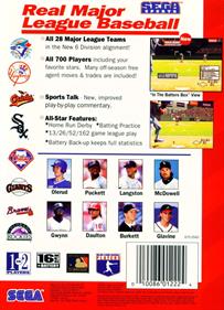 World Series Baseball - Box - Back Image