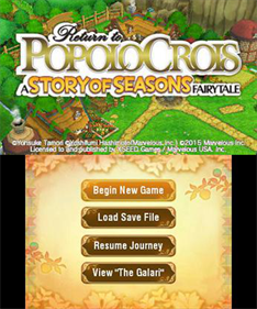 Return to PopoloCrois: A Story of Seasons Fairytale - Screenshot - Game Title Image