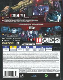 Resident Evil 3 - Box - Back Image