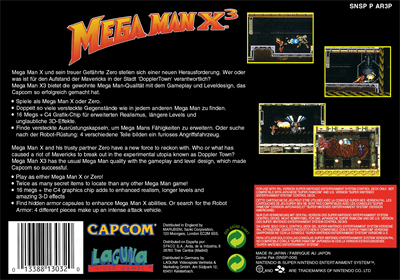 Mega Man X3 - Box - Back Image