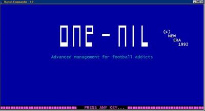 One-Nil Soccer Manager - Screenshot - Game Title Image