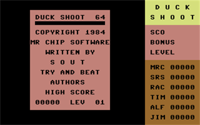 Duck Shoot (Mastertronic) - Screenshot - Game Title