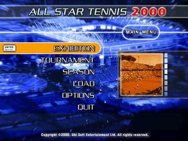 All Star Tennis 2000 - Screenshot - Game Select Image