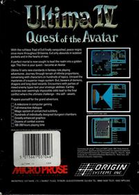 Ultima IV: Quest of the Avatar - Box - Back Image